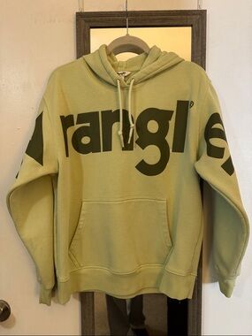 Women’s Wrangler Sage Green Hoodie with Large Black Logo